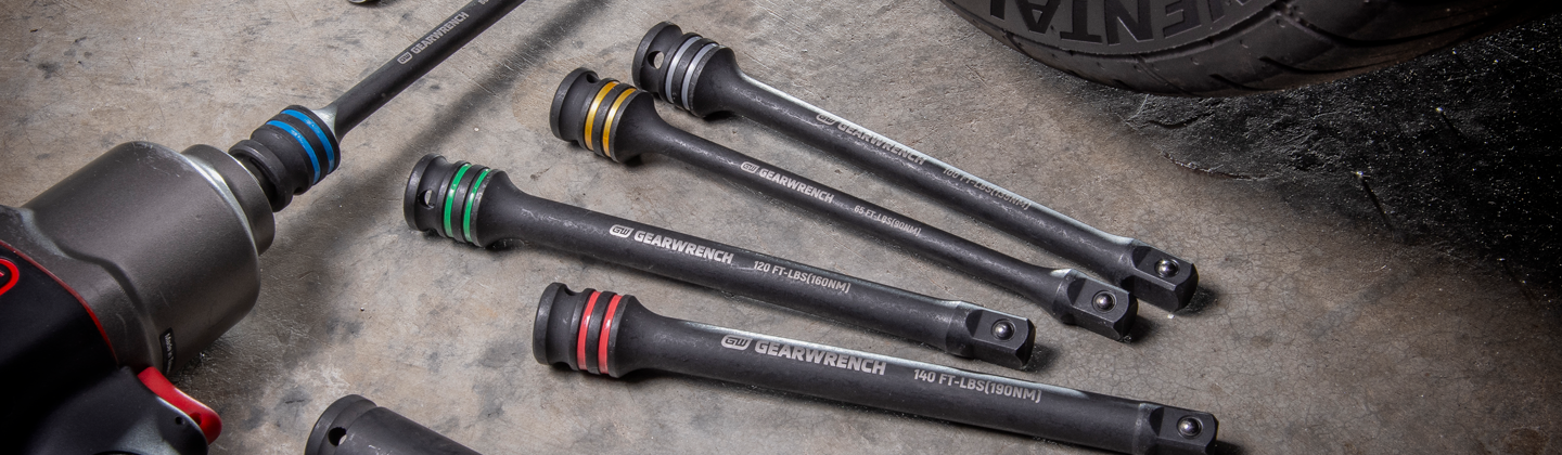 GEARWRENCH torque limiting bars on garage floor