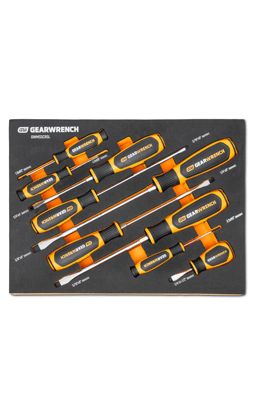 GEARWRENCH GWMSSCRSL Slotted Screwdriver Set in Foam Tray