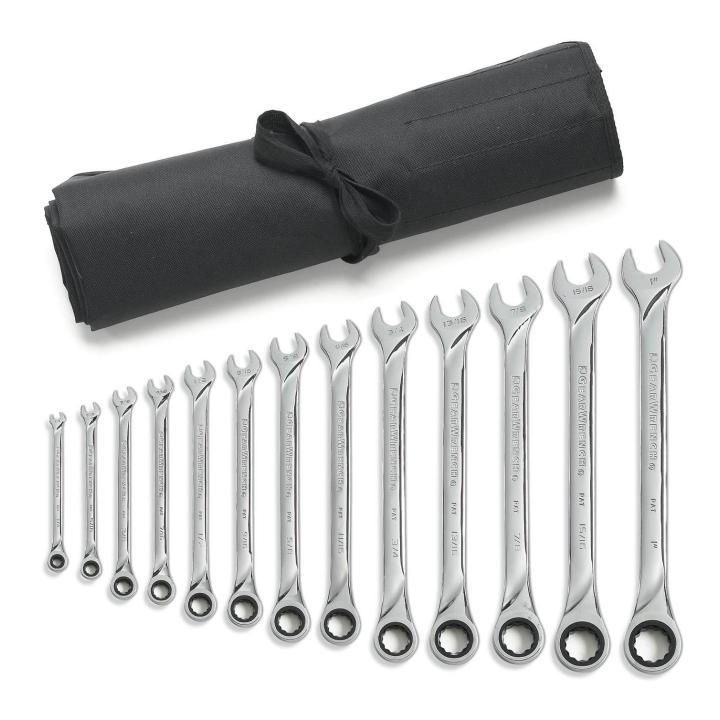 Image of 13 Pc. 12 Point SAE XL Combination Ratcheting Wrench Set with Wrench Roll - GearWrench