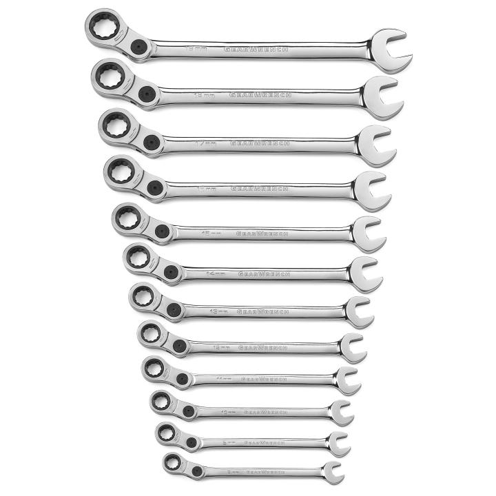 Image of 12 Pc. 12 Point Metric Indexing Combination Ratcheting Wrench Set - GearWrench