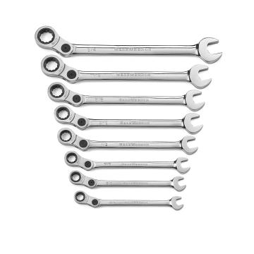 Image of 8 Pc. 12 Point SAE Indexing Combination Ratcheting Wrench Set  - GearWrench